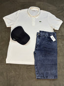 Kit Conjunto Roupa Camisa Polo La + Shorts Jeans + Boné La Sport 2026
