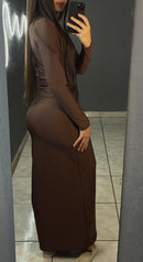 Vestido Gola Alta Longo